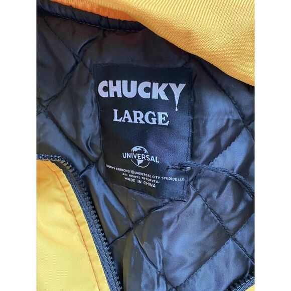 Reason X Chucky Good Guys Varsity Bomber Racing Red Jacket Men’s Sz L NEW - Picture 10 of 15